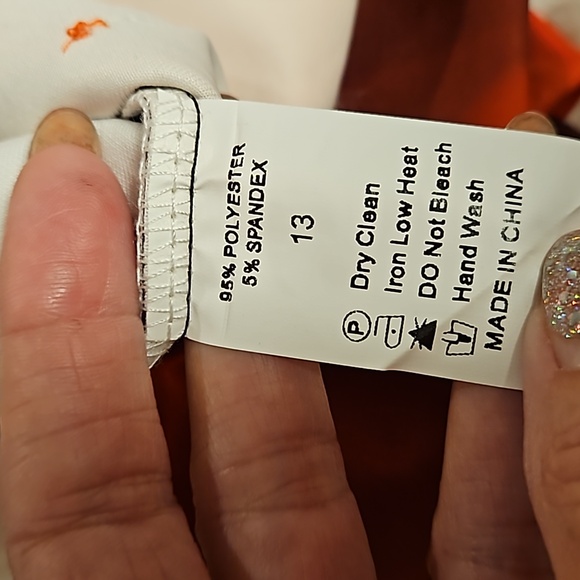 Multicolor abstract print hoodie kangaroo pocket UNISEX Small orange rust black - Picture 5 of 8